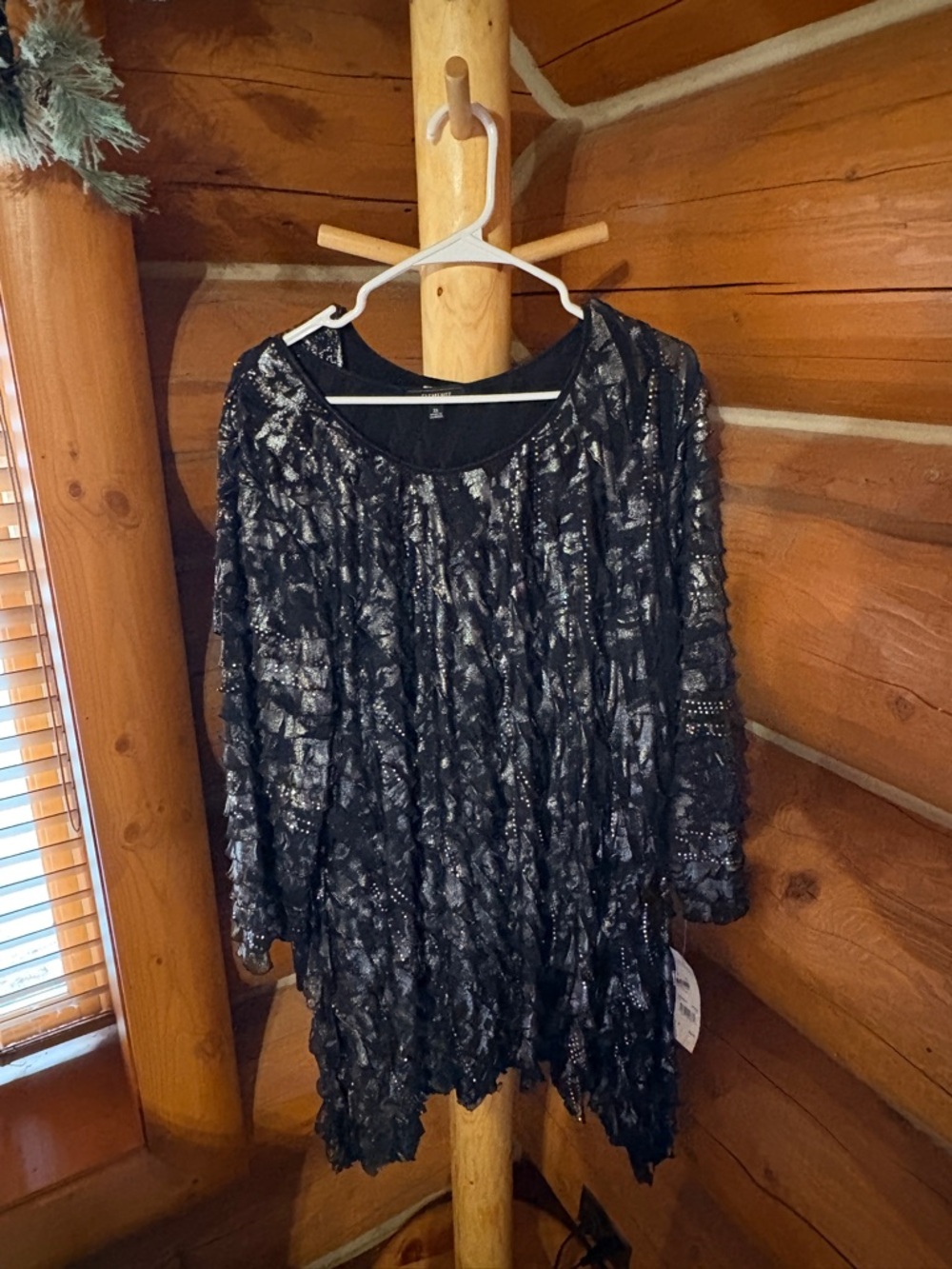 Very nice black and silvery top 3 x